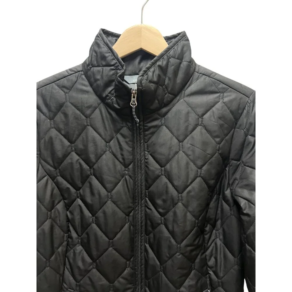 Eddie Bauer Black Quilted Insulated Chore Coat